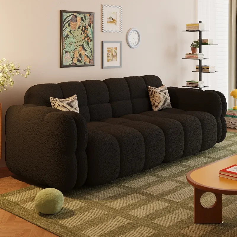 Marshmallow Chenille Foldable Sofa – Compact High-Resilience Couch for Small Spaces