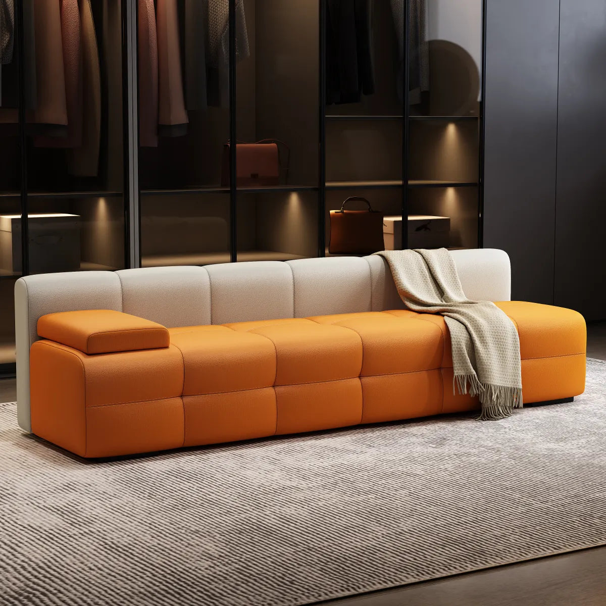 Bauhaus Modular Cat Scratch Resistant Leather Sofa – Pet-Friendly Luxury Couch